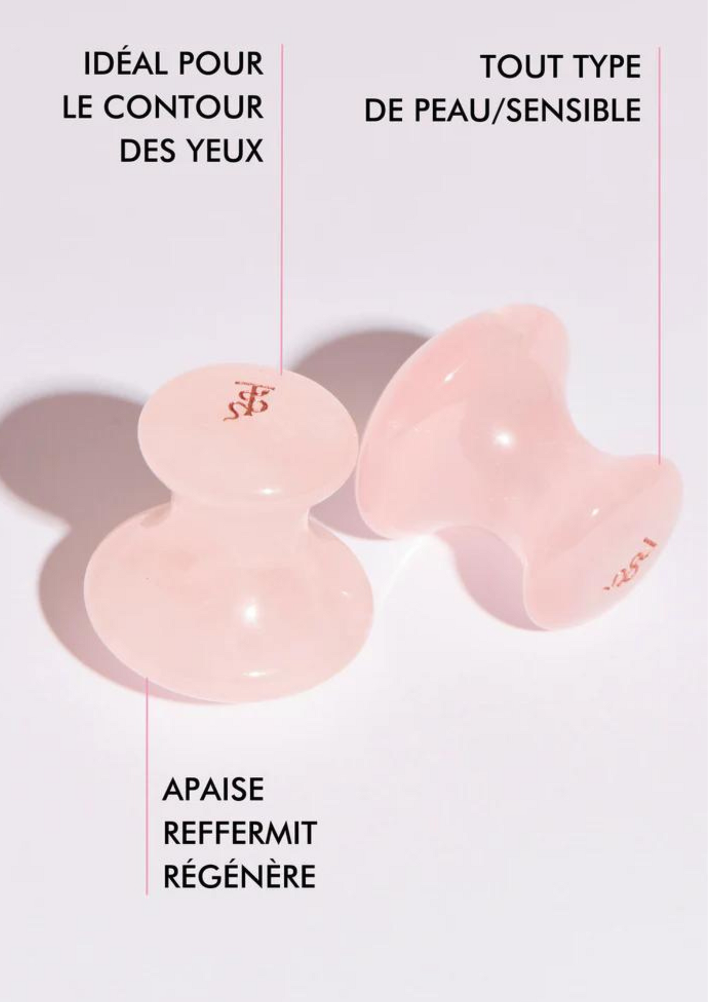 Pierre de massage visage - Mushroom en quartz rose