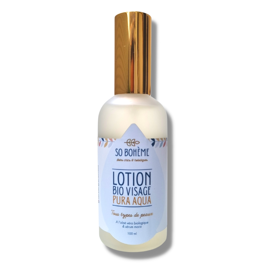 La lotion hydratante "Aqua" au sérum marin So bohème cosmétiques est un concentré d’actifs végétaux et marins 100% naturels. Elle va ainsi hydrater et vivifier votre peau comme jamais.