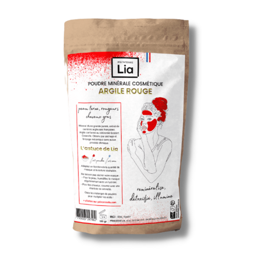 argile rouge française en sachet kraft de 100 g, avenue californie, princesse lia